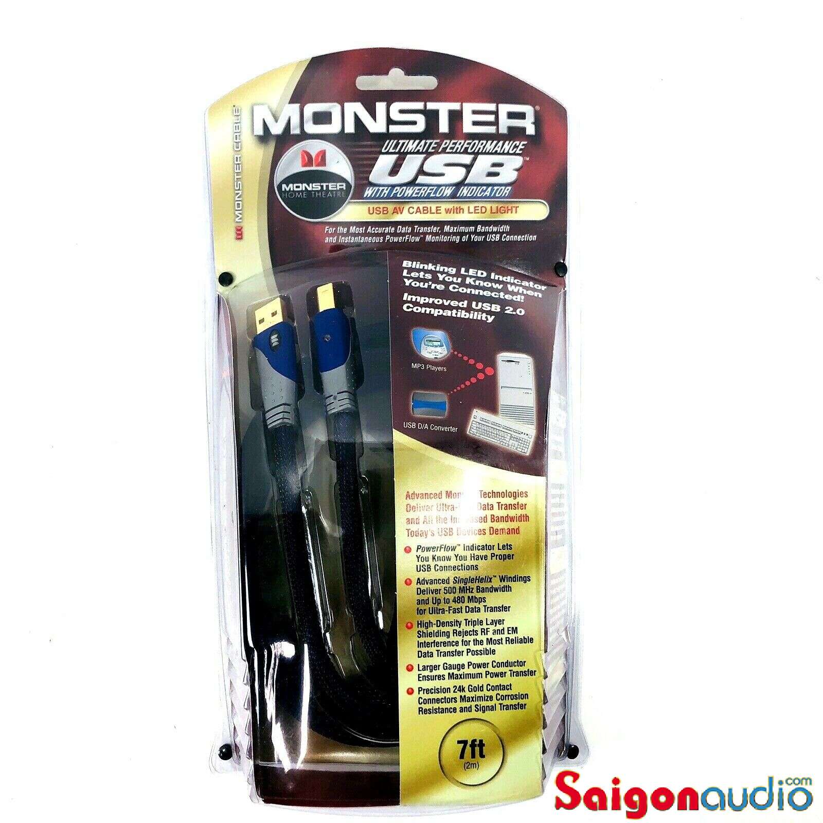 Dây USB Monster Ultimate Performance 24k Gold | 2m